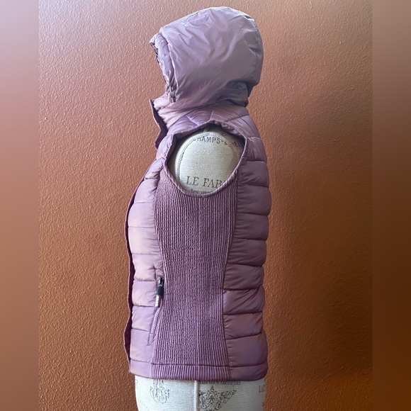 Superdry “Luxe Fuji” Hooded Double Zipper Vest Shimmer Pink Extra Small Like New - Picture 6 of 15